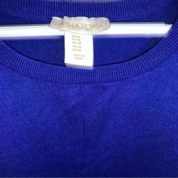 Cynthia Rowley Tunic Sweater Blue Pullover Size 1X - Picture 2 of 16